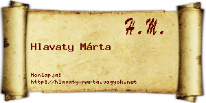 Hlavaty Márta névjegykártya